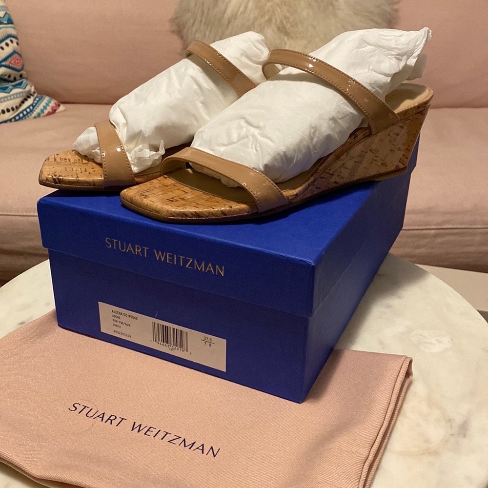 Stuart Weitzman Aleena 50 Wedge Adobe sz 7